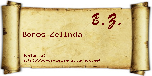 Boros Zelinda névjegykártya